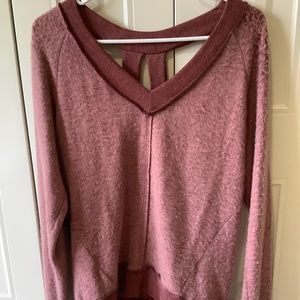 Brand New BKE Brushed Fleece, Cut Out Back, Maroon, Size S